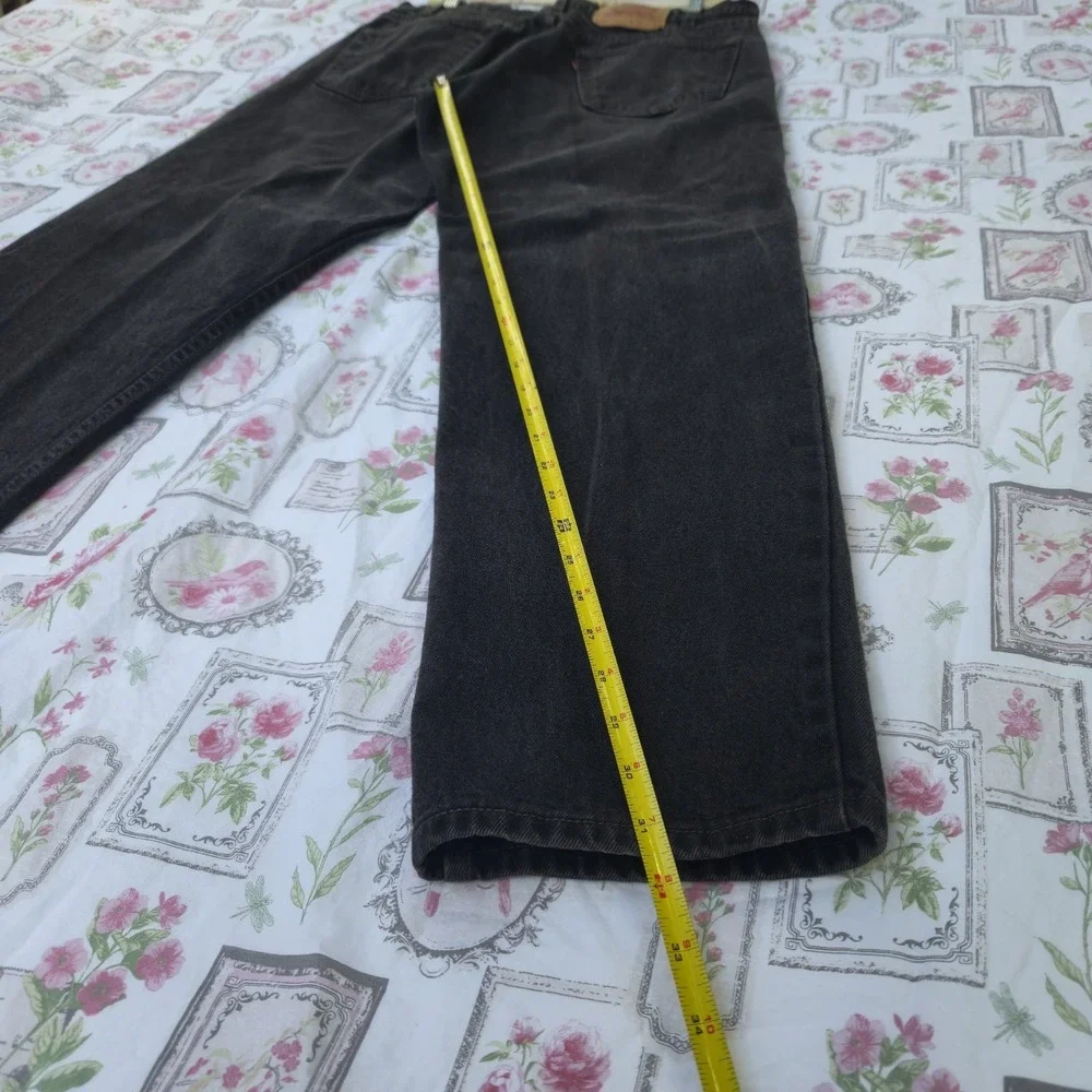 VTG 90s Levis 550 Mens‎ Black Relaxed Fit Tapered Leg Jeans Made in USA 36x32
